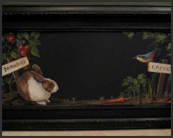 Painted Chalkboard 14 - Rabbits and Carrots